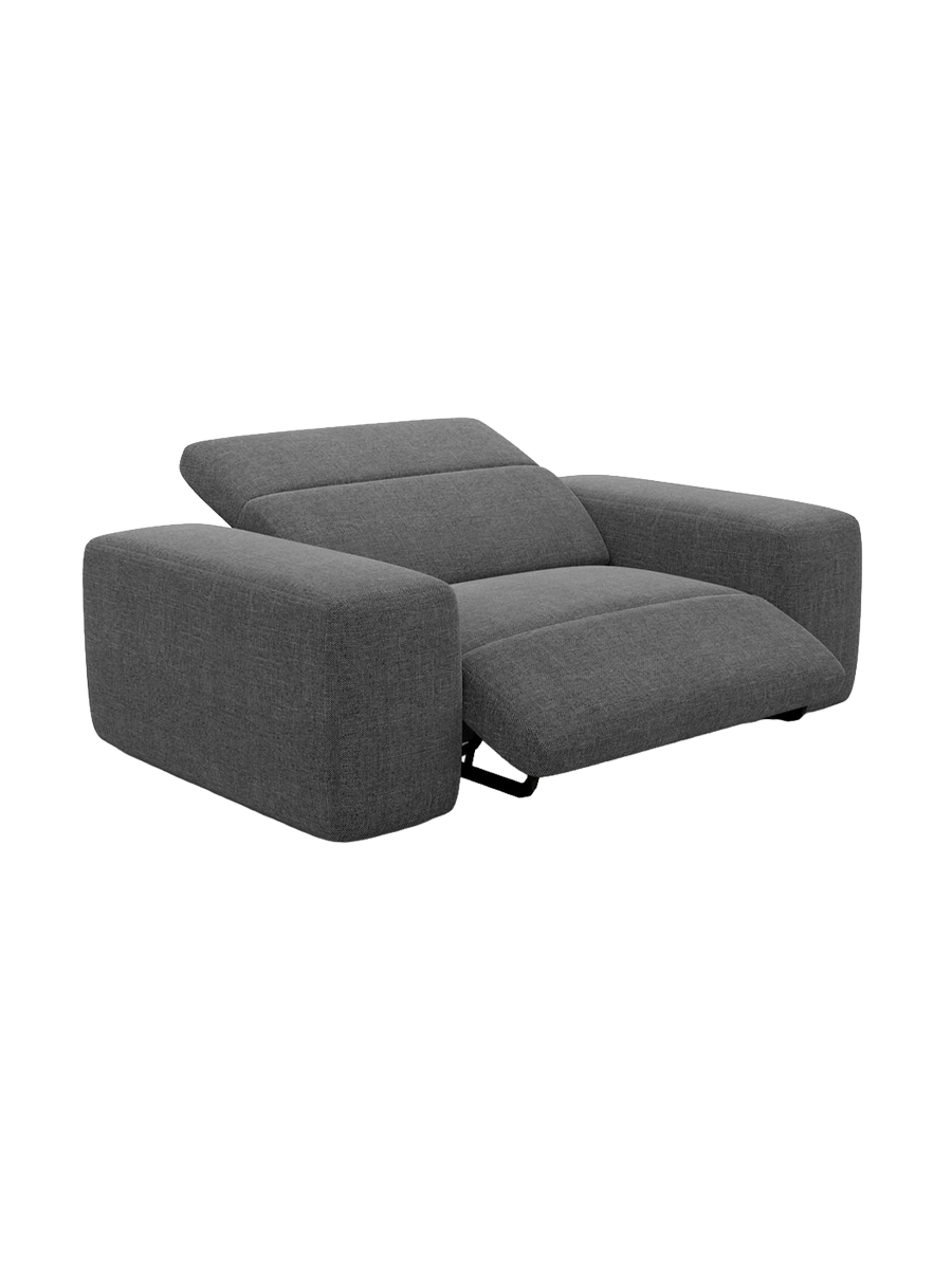 
Poltrona lounge di design „Alviera“ con funzione relax, rivestimento in tessuto strutturato - Tessuto strutturato Antracite