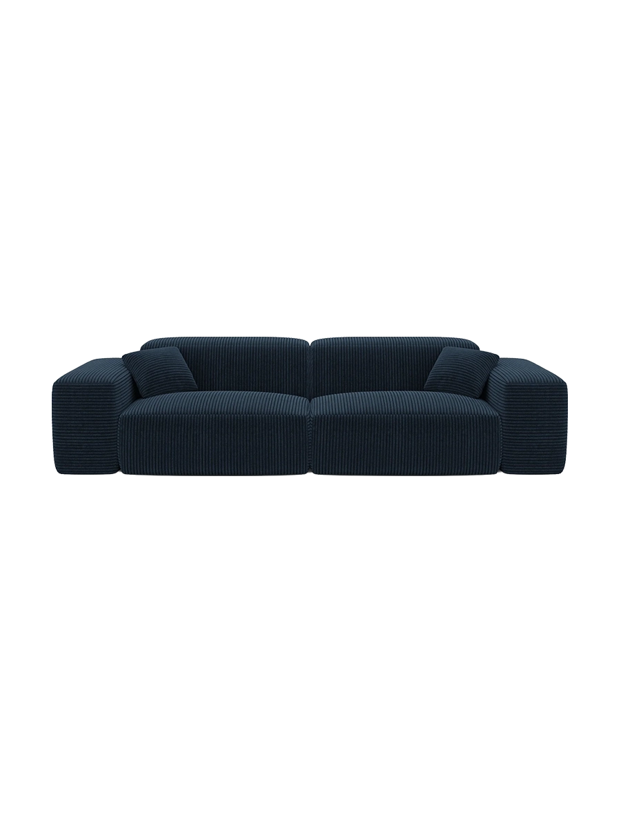 
Divano di design „Alviera“ a 2 posti con funzione relax, velluto a coste - Cordsamt Blu scuro
