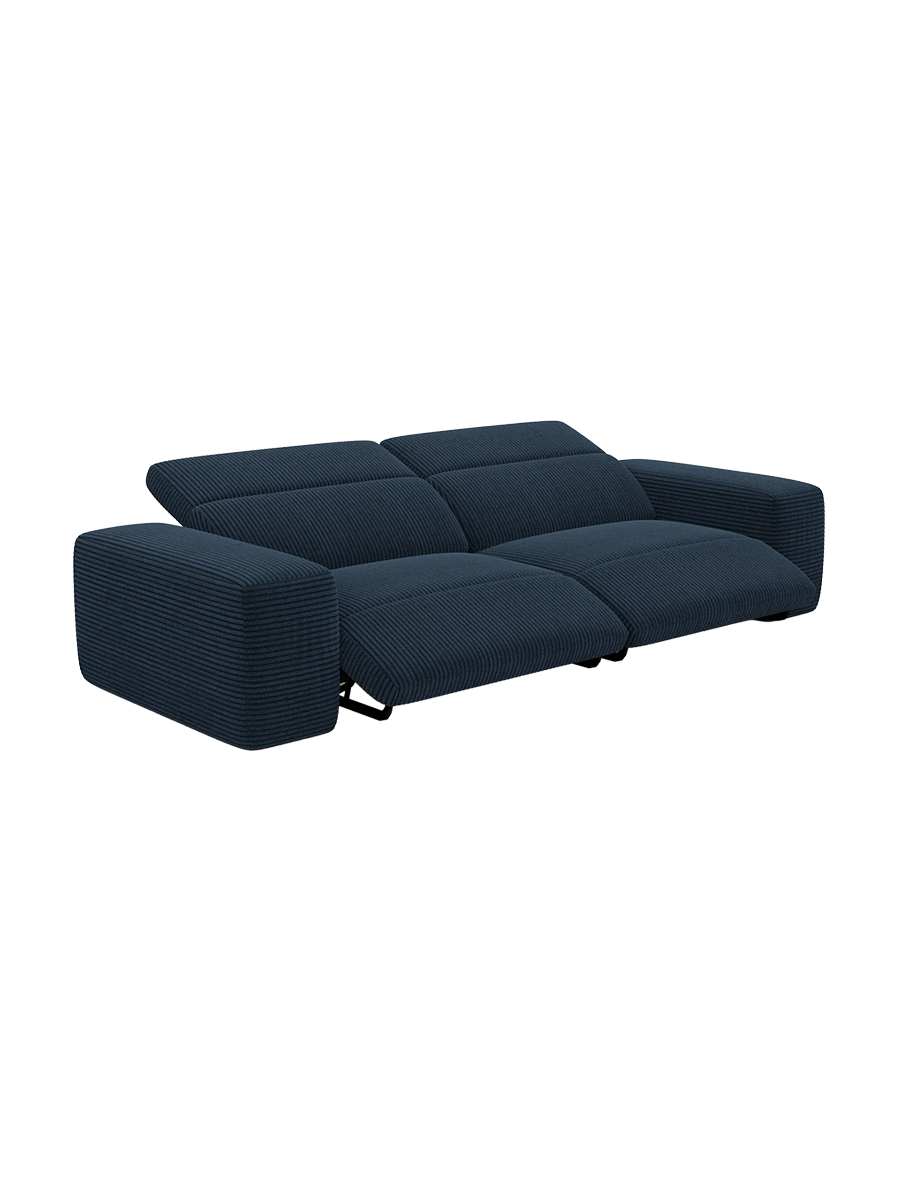 
Divano di design „Alviera“ a 2 posti con funzione relax, velluto a coste - Cordsamt Blu scuro
