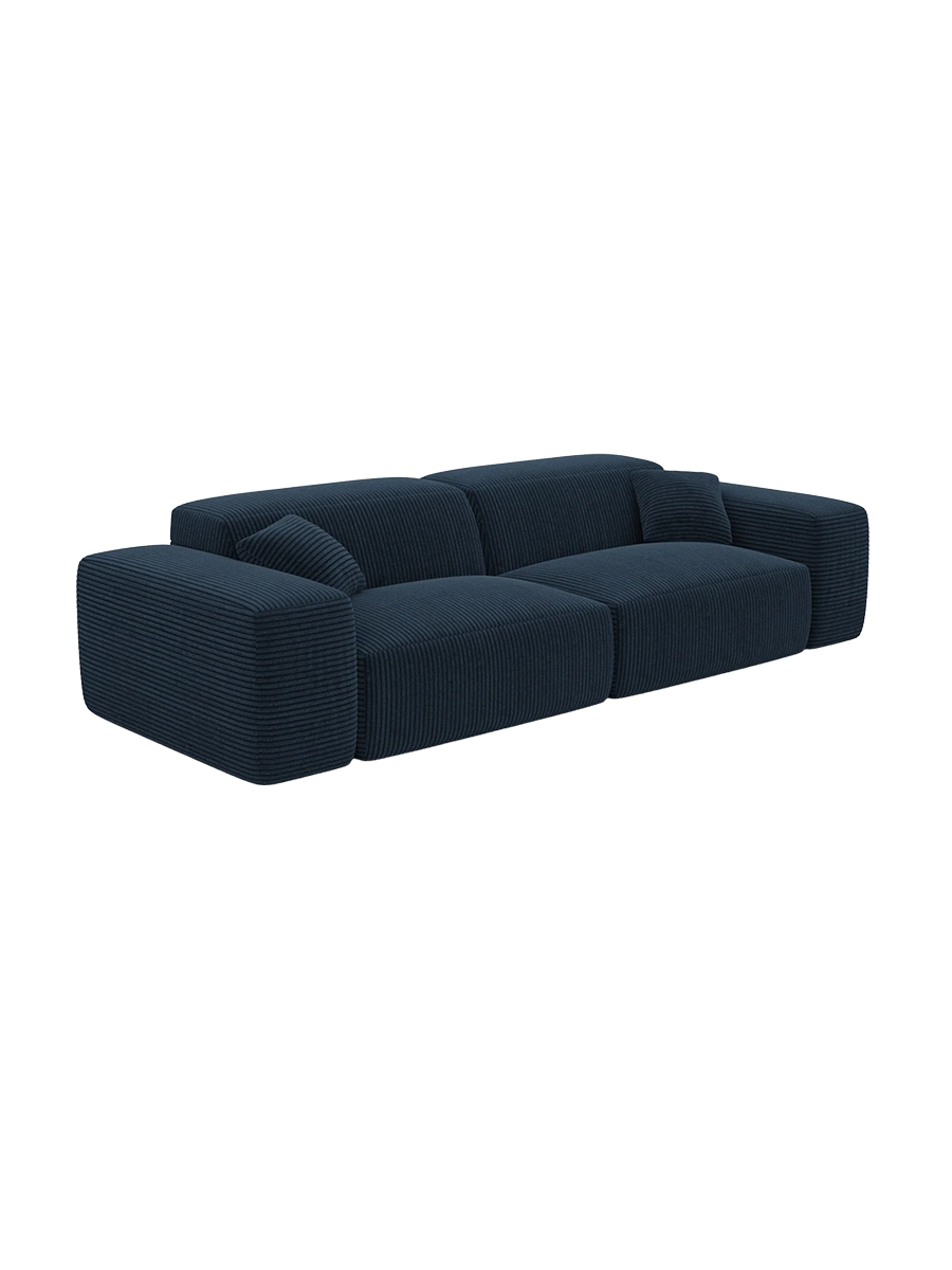 
Divano di design „Alviera“ a 2 posti con funzione relax, velluto a coste - Cordsamt Blu scuro