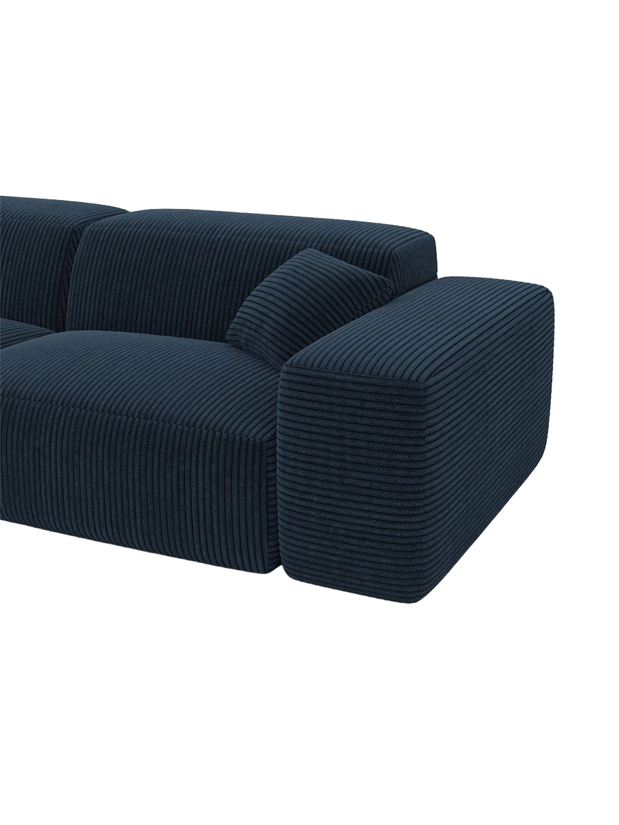 
Divano di design „Alviera“ a 2 posti con funzione relax, velluto a coste - Cordsamt Blu scuro