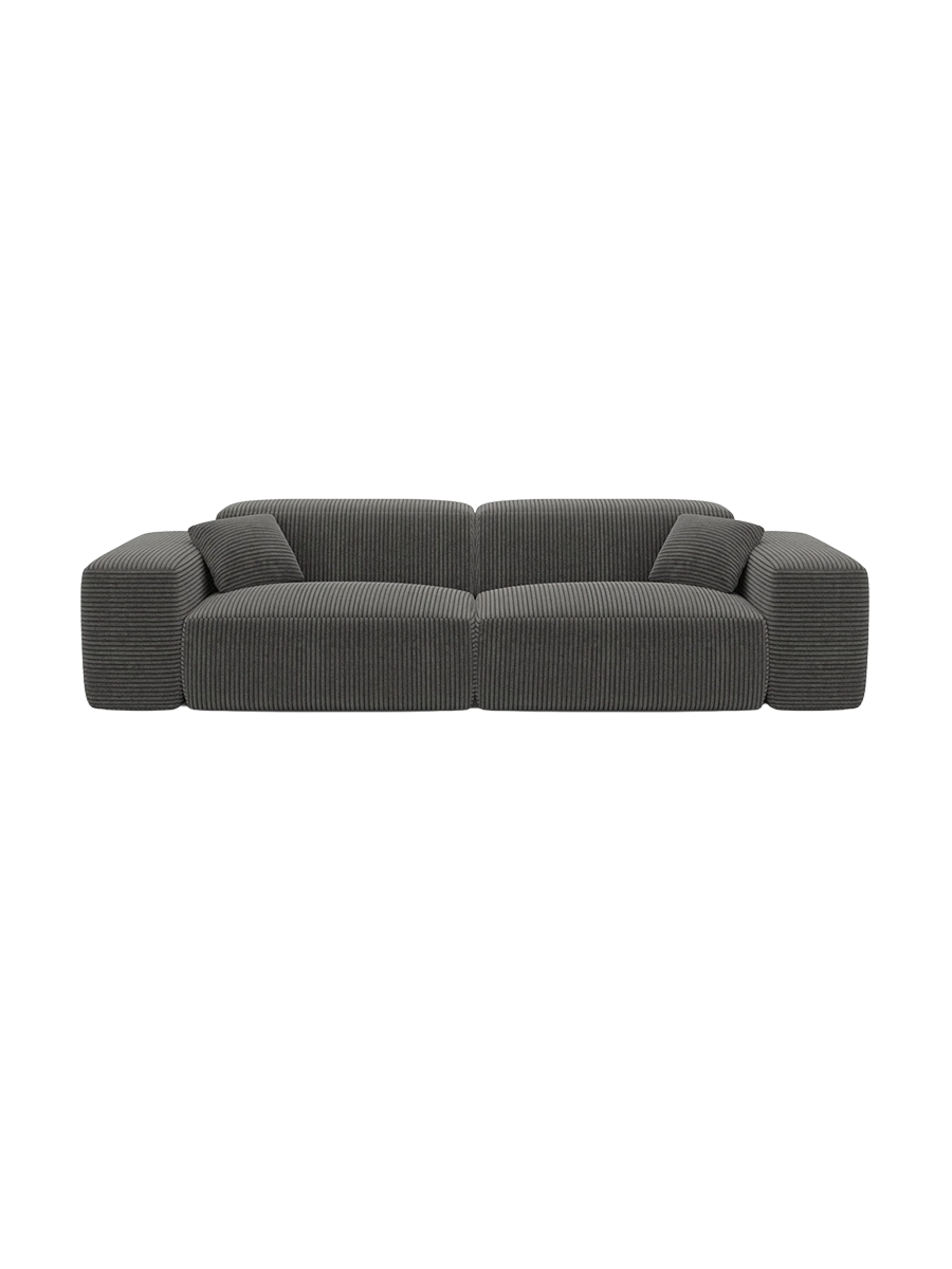 
Divano di design „Alviera“ a 2 posti con funzione relax, velluto a coste - Cordsamt Blu scuro
