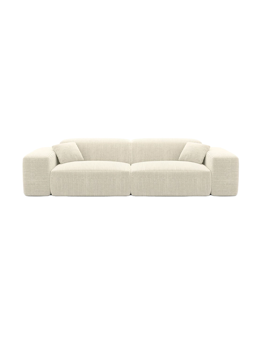 
Divano di design „Alviera“ a 2 posti con funzione relax, velluto a coste - Cordsamt Blu scuro