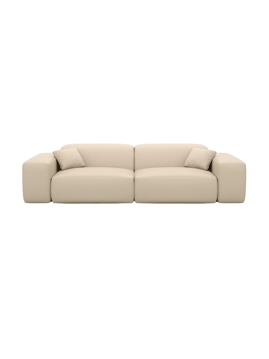 
Divano di design „Alviera“ a 2 posti in vera pelle con funzione relax - Vera pelle Beige