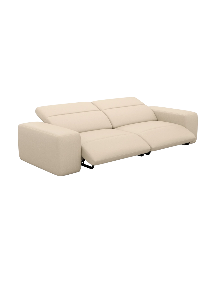 
Divano di design „Alviera“ a 2 posti in vera pelle con funzione relax - Vera pelle Beige