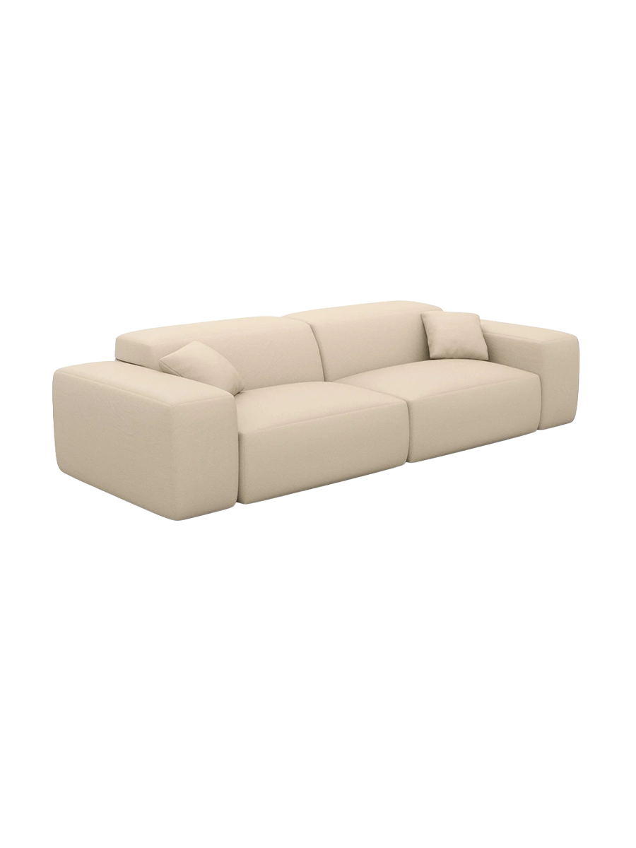 
Divano di design „Alviera“ a 2 posti in vera pelle con funzione relax - Vera pelle Beige