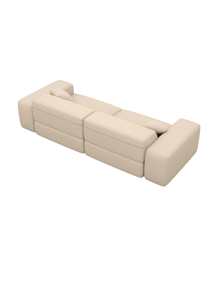 
Divano di design „Alviera“ a 2 posti in vera pelle con funzione relax - Vera pelle Beige