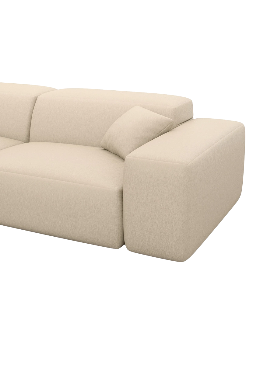 
Divano di design „Alviera“ a 2 posti in vera pelle con funzione relax - Vera pelle Beige