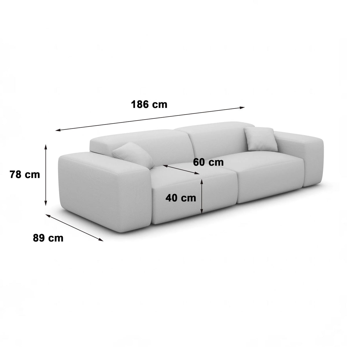 
Divano di design „Alviera“ a 2 posti in vera pelle con funzione relax - Vera pelle Beige