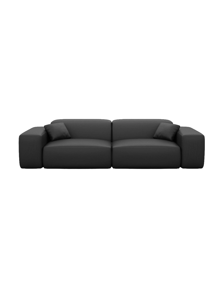 
Divano di design „Alviera“ a 2 posti in vera pelle con funzione relax - Vera pelle Beige