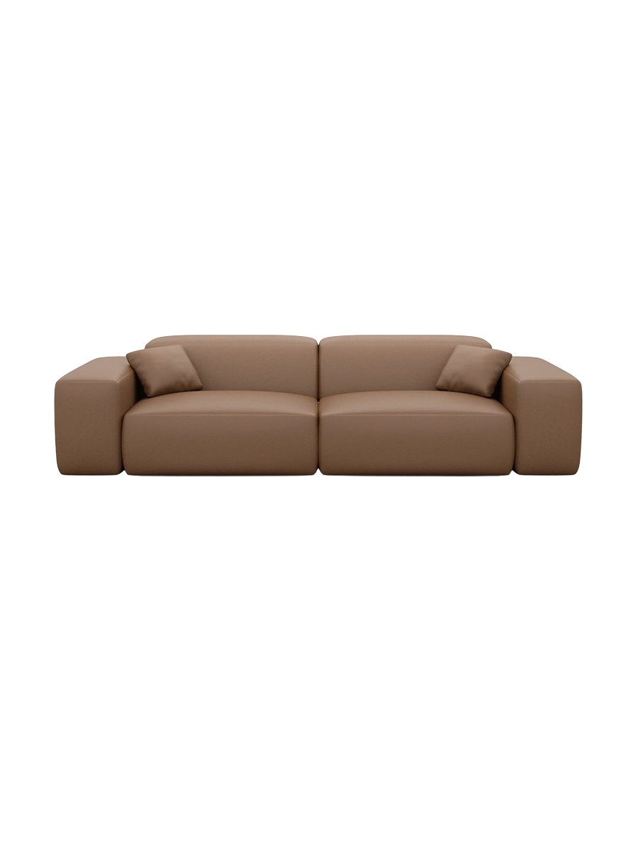
Divano di design „Alviera“ a 2 posti in vera pelle con funzione relax - Vera pelle Beige