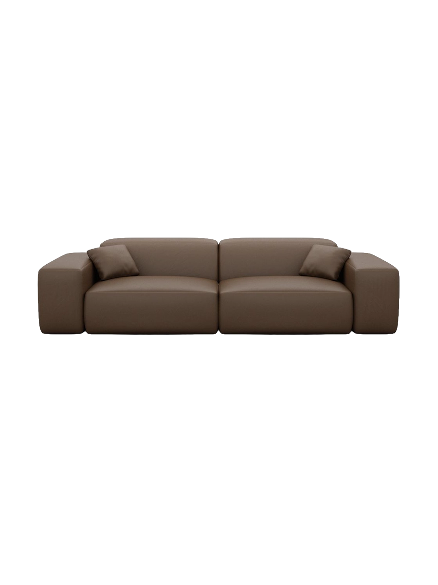
Divano di design „Alviera“ a 2 posti in vera pelle con funzione relax - Vera pelle Beige