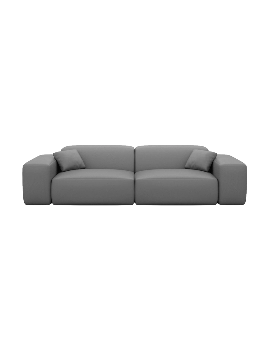 
Divano di design „Alviera“ a 2 posti in vera pelle con funzione relax - Vera pelle Beige