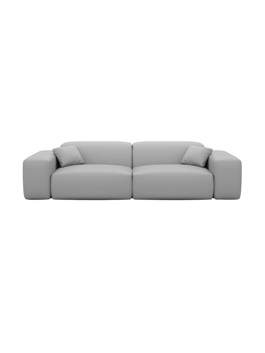 
Divano di design „Alviera“ a 2 posti in vera pelle con funzione relax - Vera pelle Beige