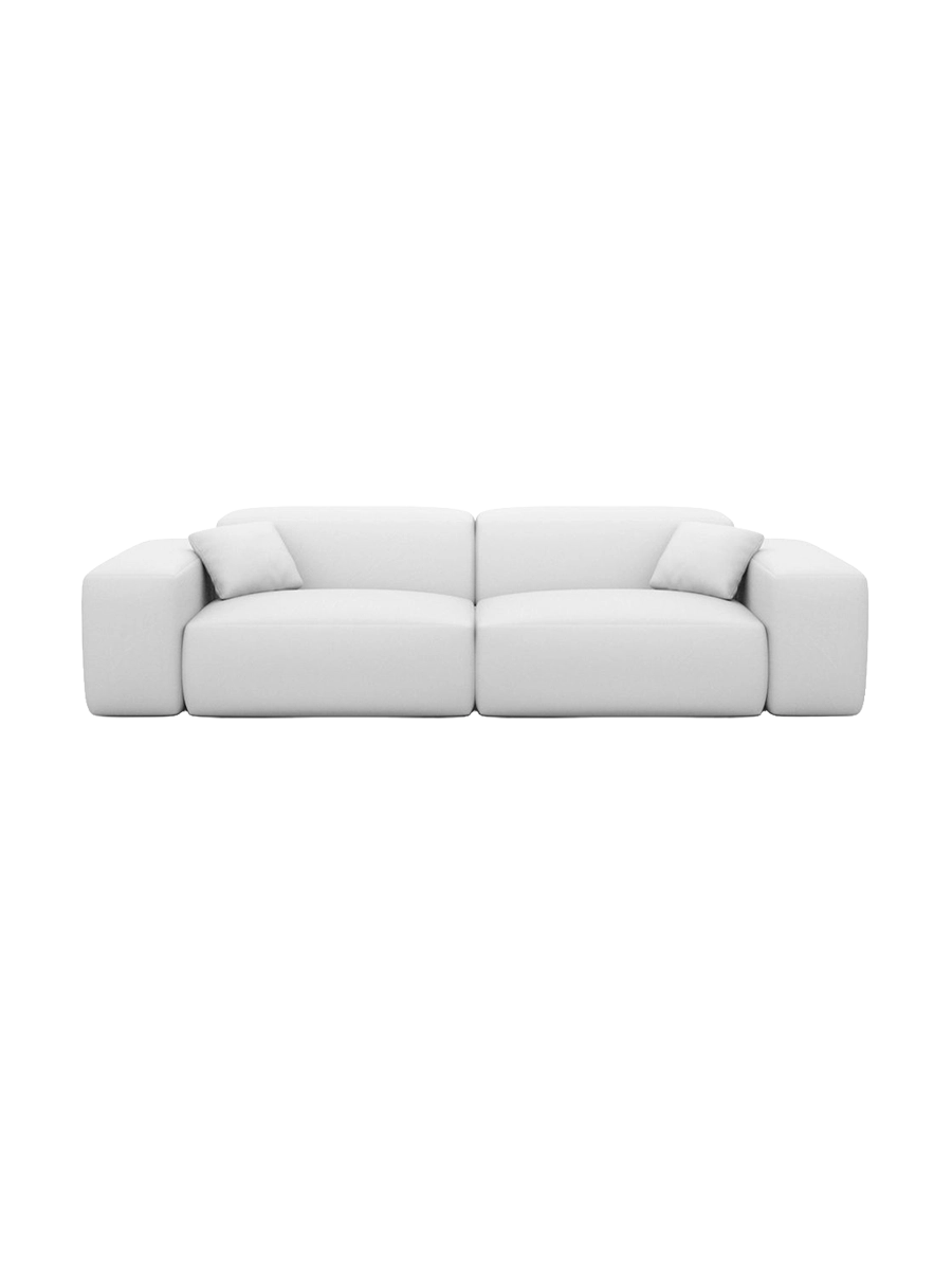 
Divano di design „Alviera“ a 2 posti in vera pelle con funzione relax - Vera pelle Beige