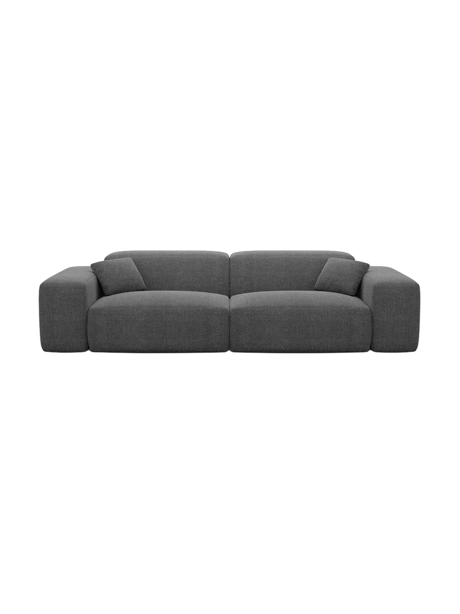 
Divano di design a 2 posti „Alviera“ con funzione relax, rivestimento in tessuto strutturato - Tessuto strutturato Antracite