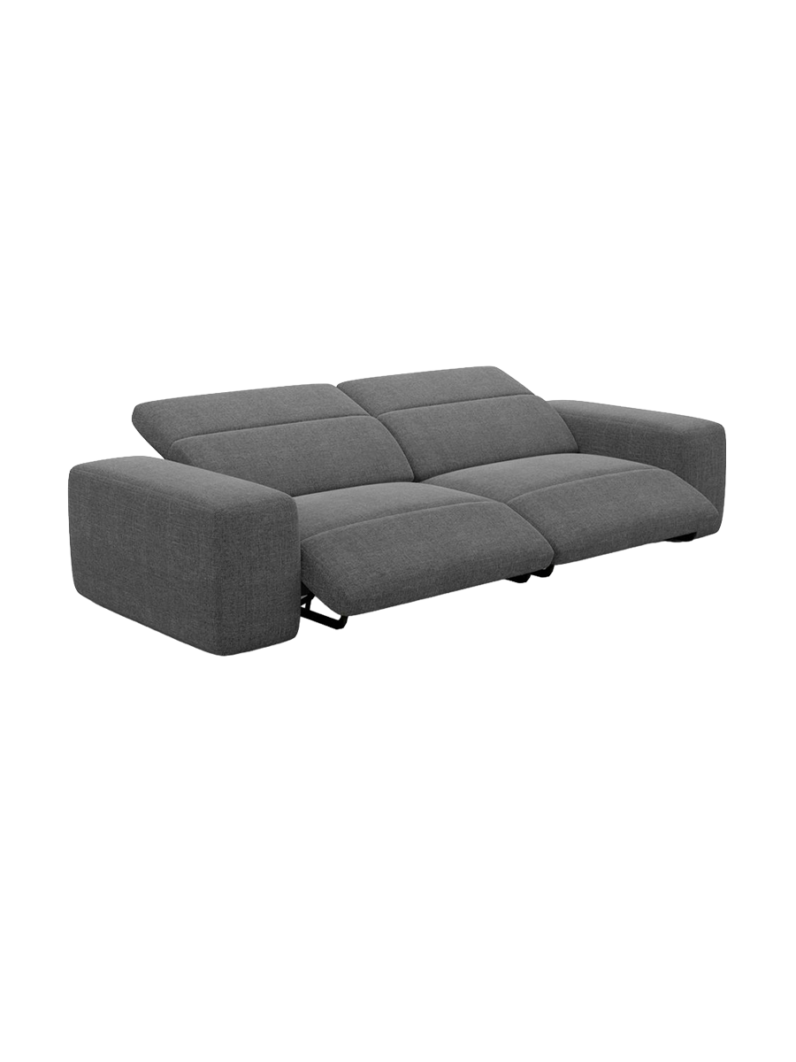 
Divano di design a 2 posti „Alviera“ con funzione relax, rivestimento in tessuto strutturato - Tessuto strutturato Antracite