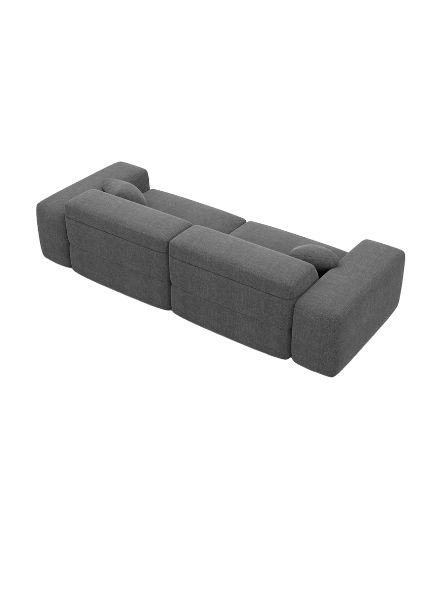 
Divano di design a 2 posti „Alviera“ con funzione relax, rivestimento in tessuto strutturato - Tessuto strutturato Antracite