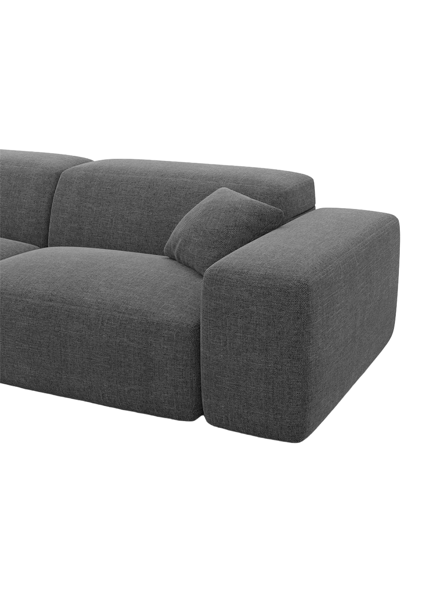 
Divano di design a 2 posti „Alviera“ con funzione relax, rivestimento in tessuto strutturato - Tessuto strutturato Antracite