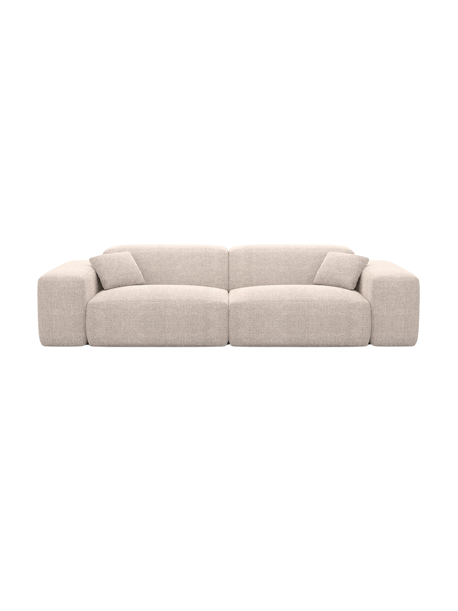 
Divano di design a 2 posti „Alviera“ con funzione relax, rivestimento in tessuto strutturato - Tessuto strutturato Antracite