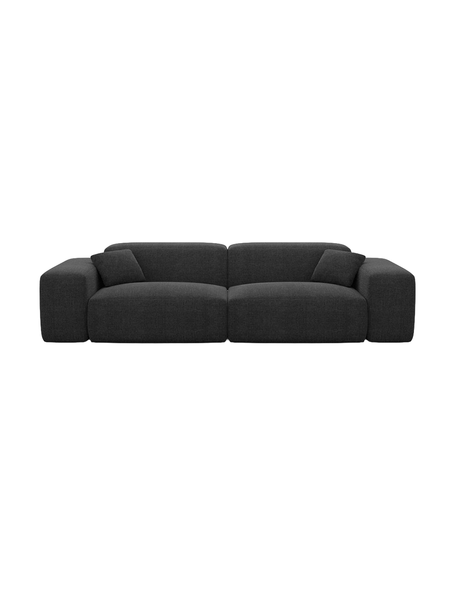 
Divano di design a 2 posti „Alviera“ con funzione relax, rivestimento in tessuto strutturato - Tessuto strutturato Antracite