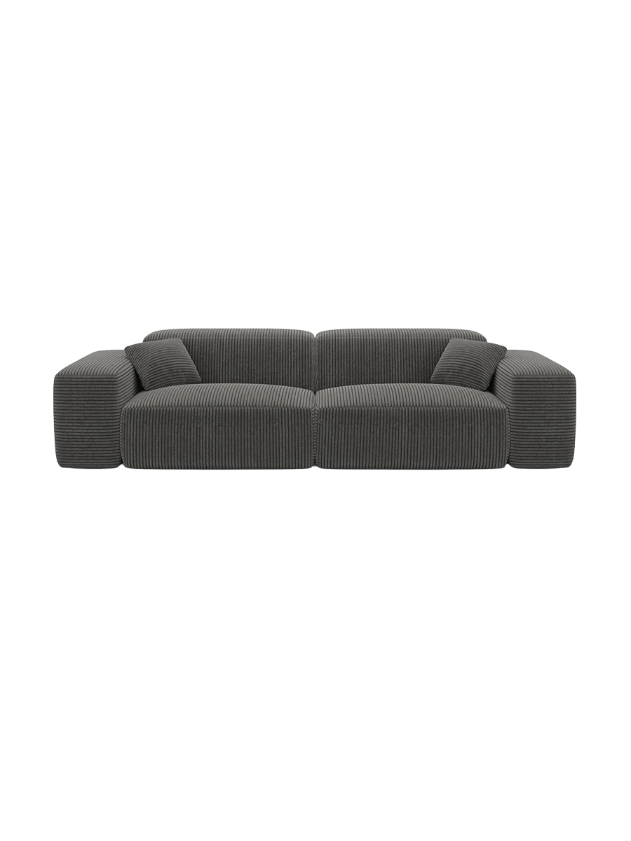 
Divano di design „Alviera“ a 3 posti con funzione relax, velluto a coste - Cordsamt Blu scuro
