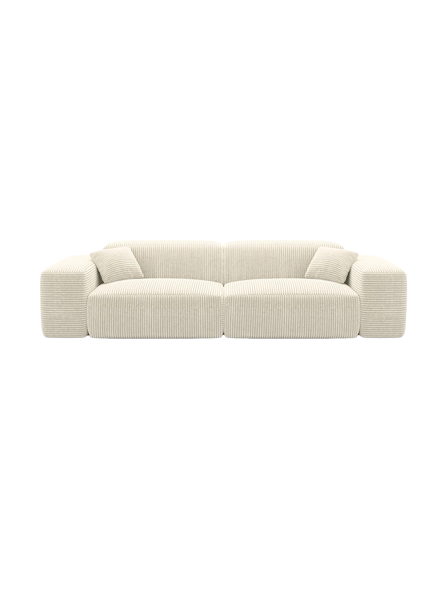 
Divano di design „Alviera“ a 3 posti con funzione relax, velluto a coste - Cordsamt Blu scuro