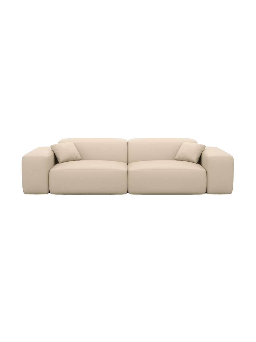 
Divano di design „Alviera“ a 3 posti in vera pelle con funzione relax - Vera pelle Beige