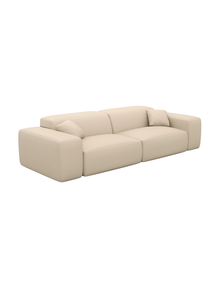 
Divano di design „Alviera“ a 3 posti in vera pelle con funzione relax - Vera pelle Beige