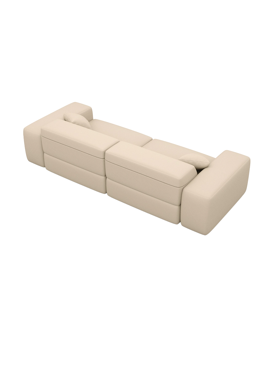 
Divano di design „Alviera“ a 3 posti in vera pelle con funzione relax - Vera pelle Beige