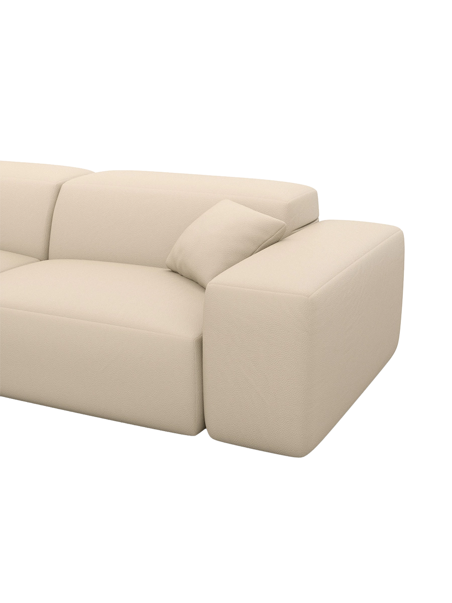 
Divano di design „Alviera“ a 3 posti in vera pelle con funzione relax - Vera pelle Beige