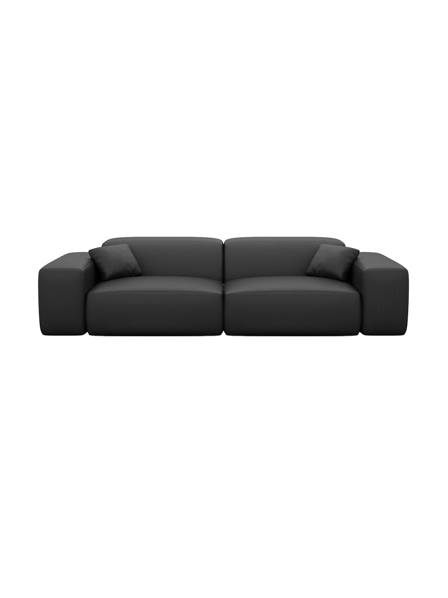 
Divano di design „Alviera“ a 3 posti in vera pelle con funzione relax - Vera pelle Beige