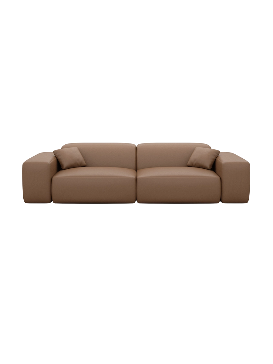
Divano di design „Alviera“ a 3 posti in vera pelle con funzione relax - Vera pelle Beige