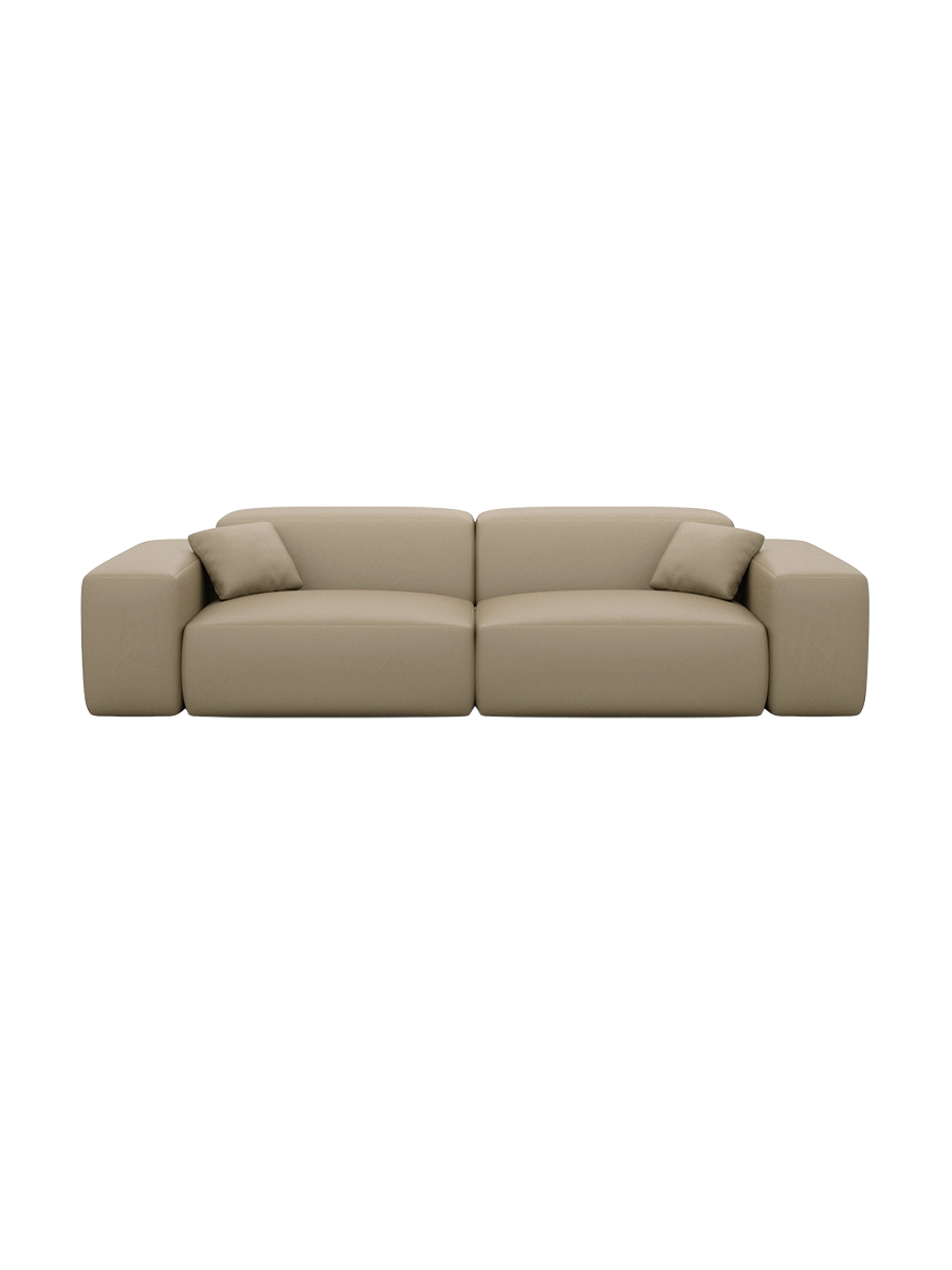 
Divano di design „Alviera“ a 3 posti in vera pelle con funzione relax - Vera pelle Beige
