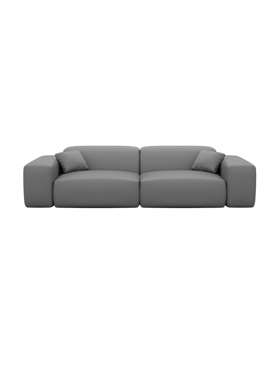 
Divano di design „Alviera“ a 3 posti in vera pelle con funzione relax - Vera pelle Beige