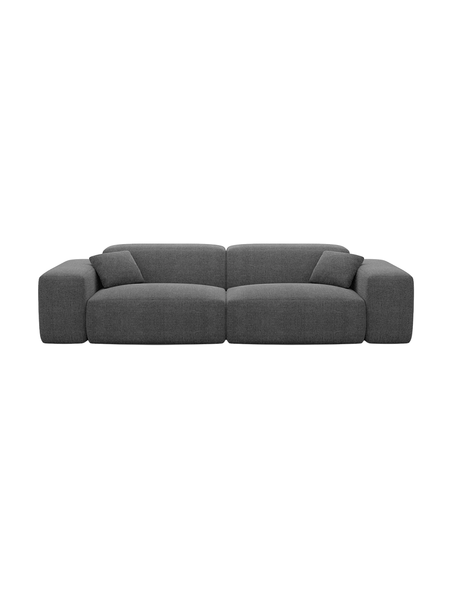 
Divano di design a 3 posti „Alviera“ con funzione relax, rivestimento in tessuto strutturato - Tessuto strutturato Antracite