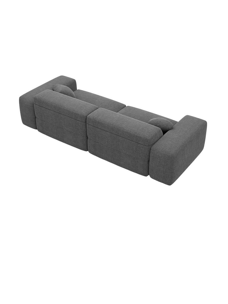 
Divano di design a 3 posti „Alviera“ con funzione relax, rivestimento in tessuto strutturato - Tessuto strutturato Antracite