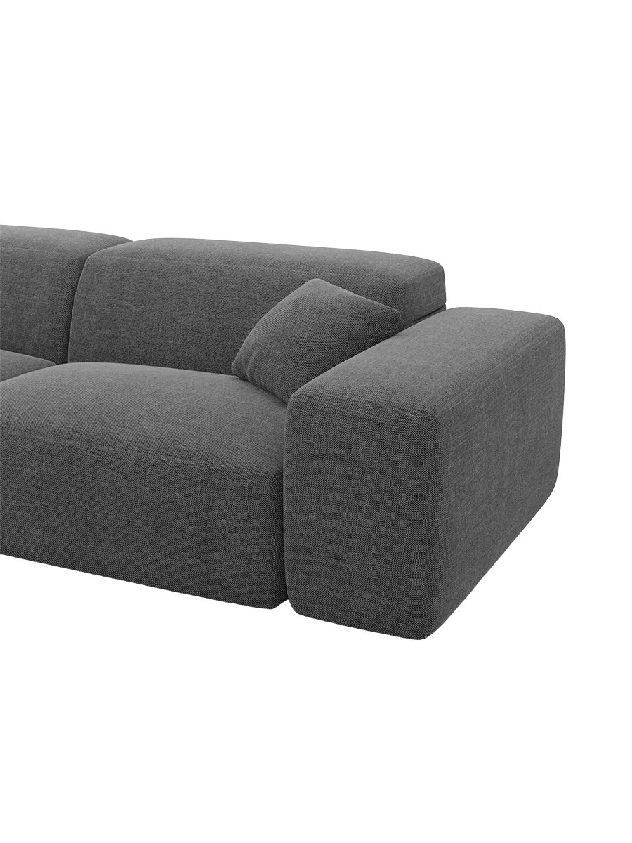 
Divano di design a 3 posti „Alviera“ con funzione relax, rivestimento in tessuto strutturato - Tessuto strutturato Antracite