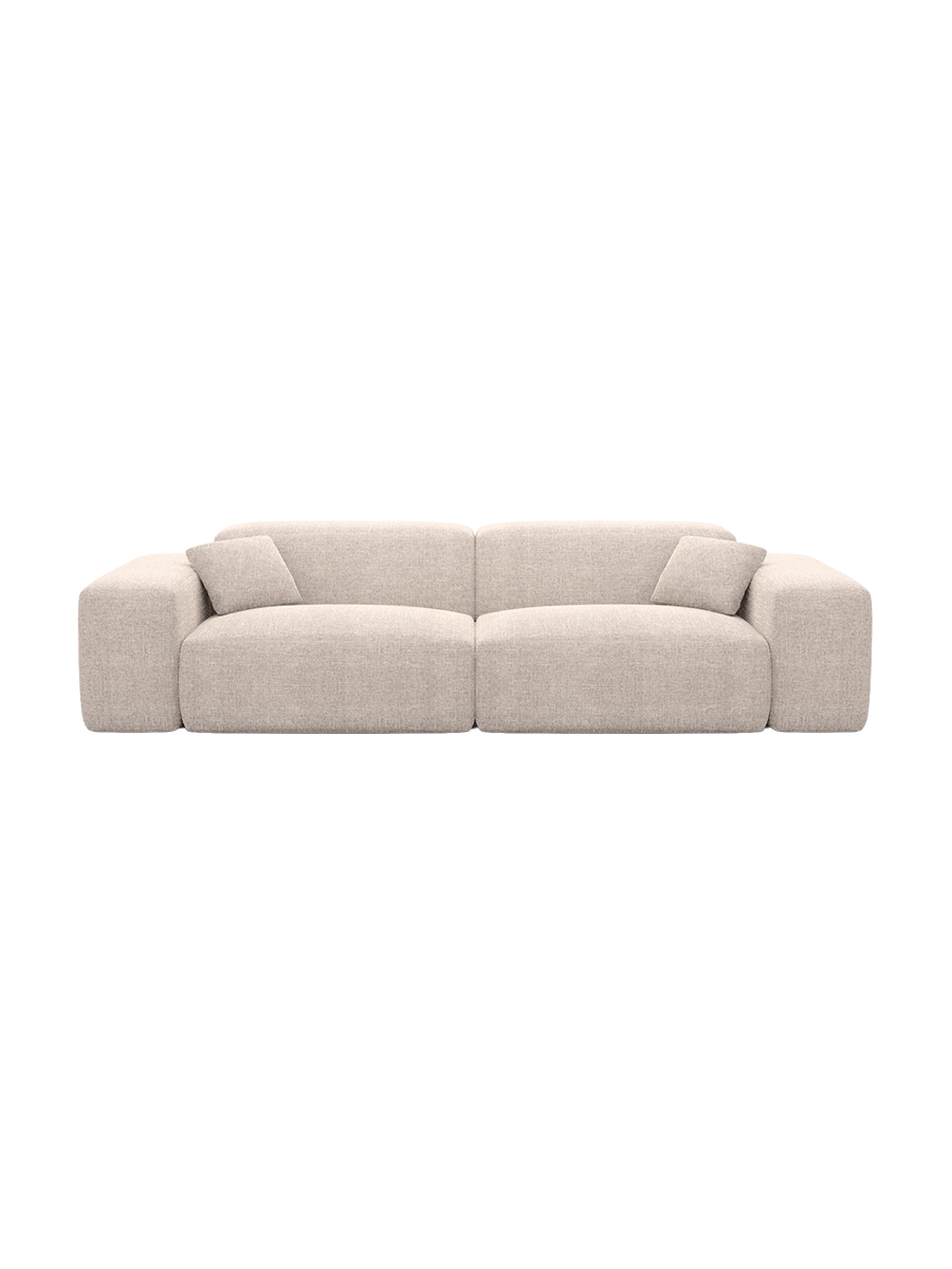 
Divano di design a 3 posti „Alviera“ con funzione relax, rivestimento in tessuto strutturato - Tessuto strutturato Antracite