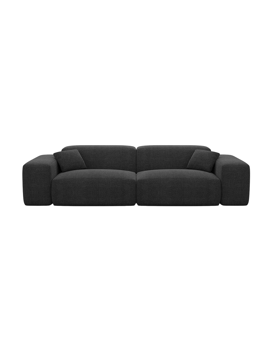 
Divano di design a 3 posti „Alviera“ con funzione relax, rivestimento in tessuto strutturato - Tessuto strutturato Antracite