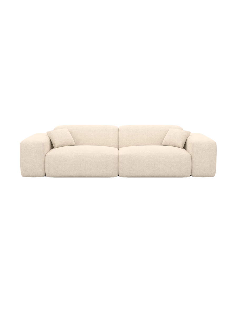 
Divano di design a 3 posti „Alviera“ con funzione relax, rivestimento in tessuto strutturato - Tessuto strutturato Antracite