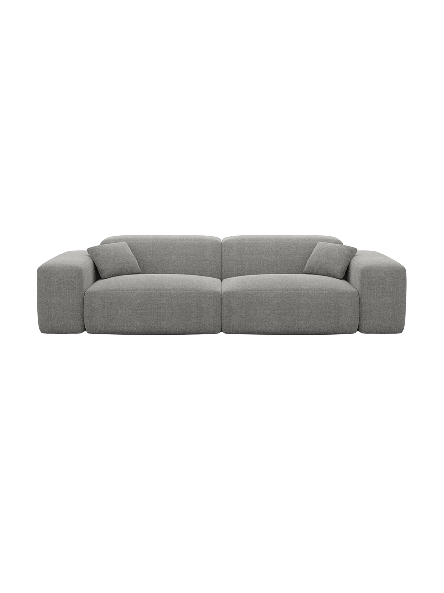 
Divano di design a 3 posti „Alviera“ con funzione relax, rivestimento in tessuto strutturato - Tessuto strutturato Antracite