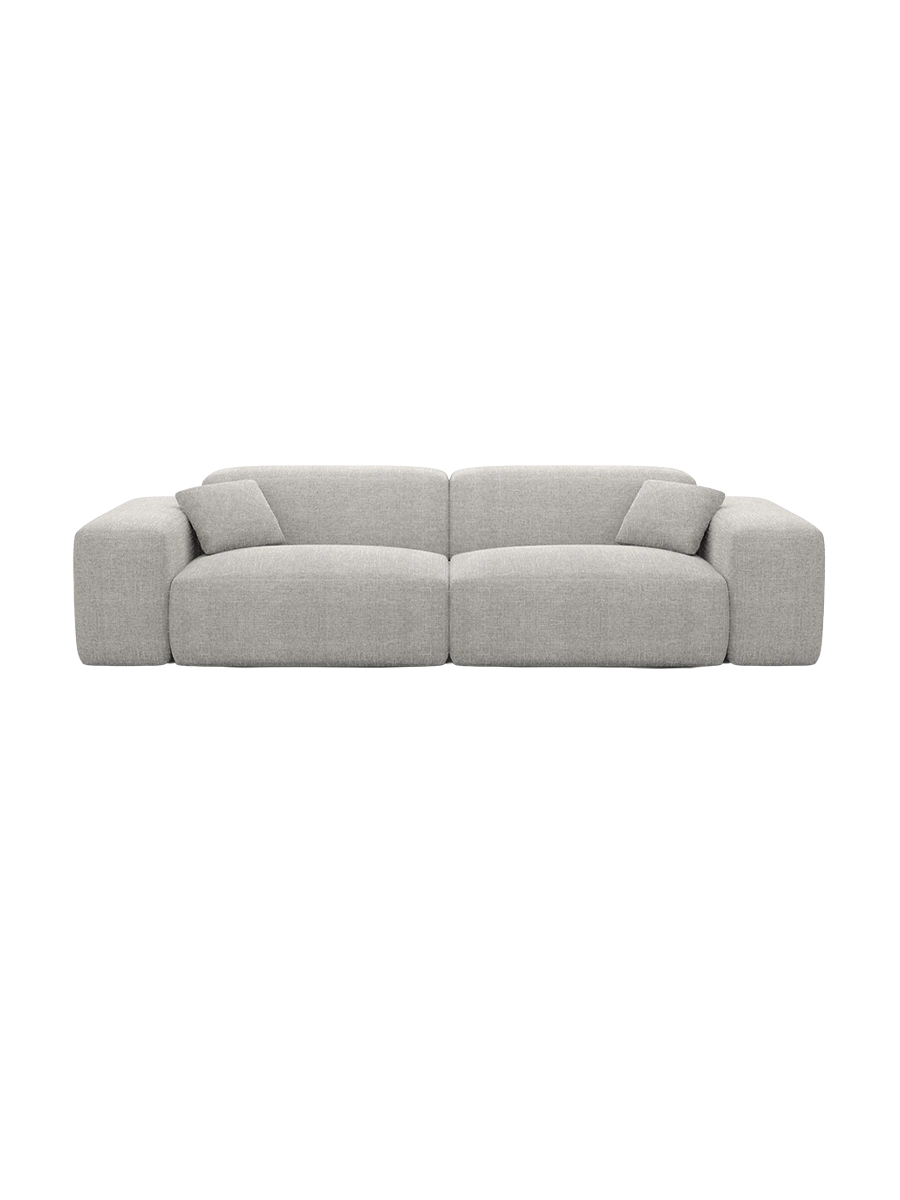 
Divano di design a 3 posti „Alviera“ con funzione relax, rivestimento in tessuto strutturato - Tessuto strutturato Antracite