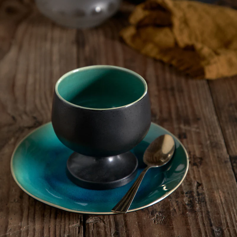 
Handcrafted Ice & Fruit Bowl "Riviera" - Azure