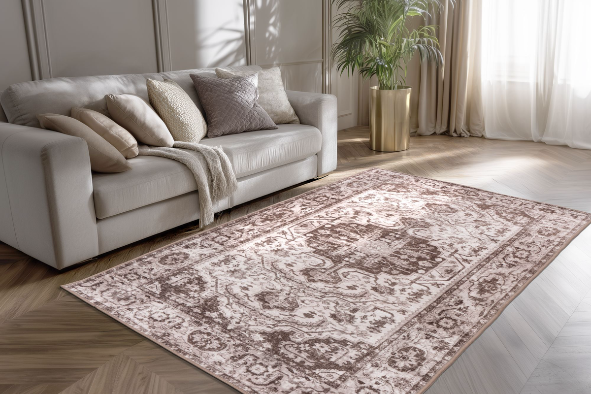 
Washable Designer Rug "Vegas 201" - Taupe - 120 x 170 cm