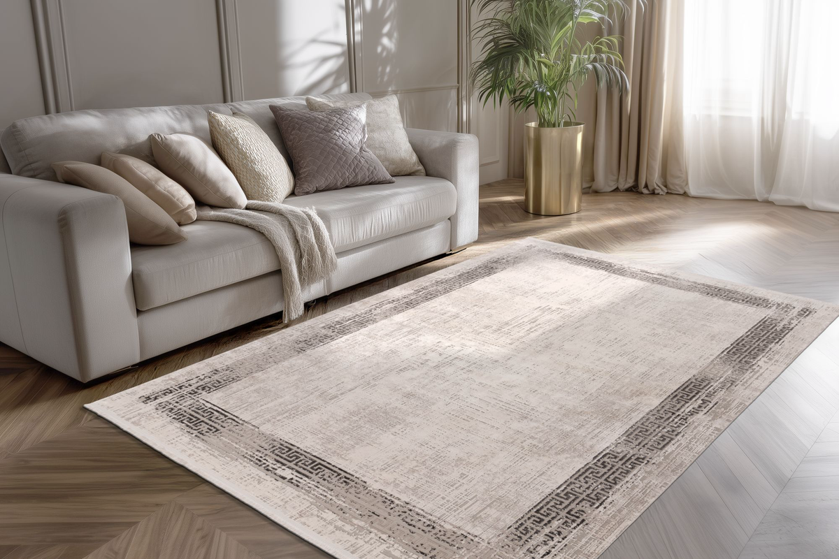 
Tappeto di design in viscosa di alta qualità „Venezia 902“ - Argento - 80 x 150 cm