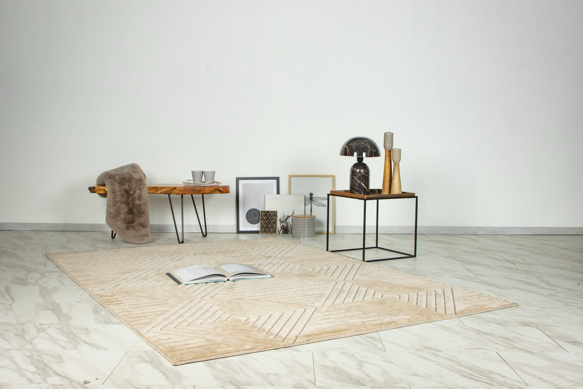 
Tapis d'intérieur/extérieur de qualité « Viva 402 » - Beige - 80 x 150 cm