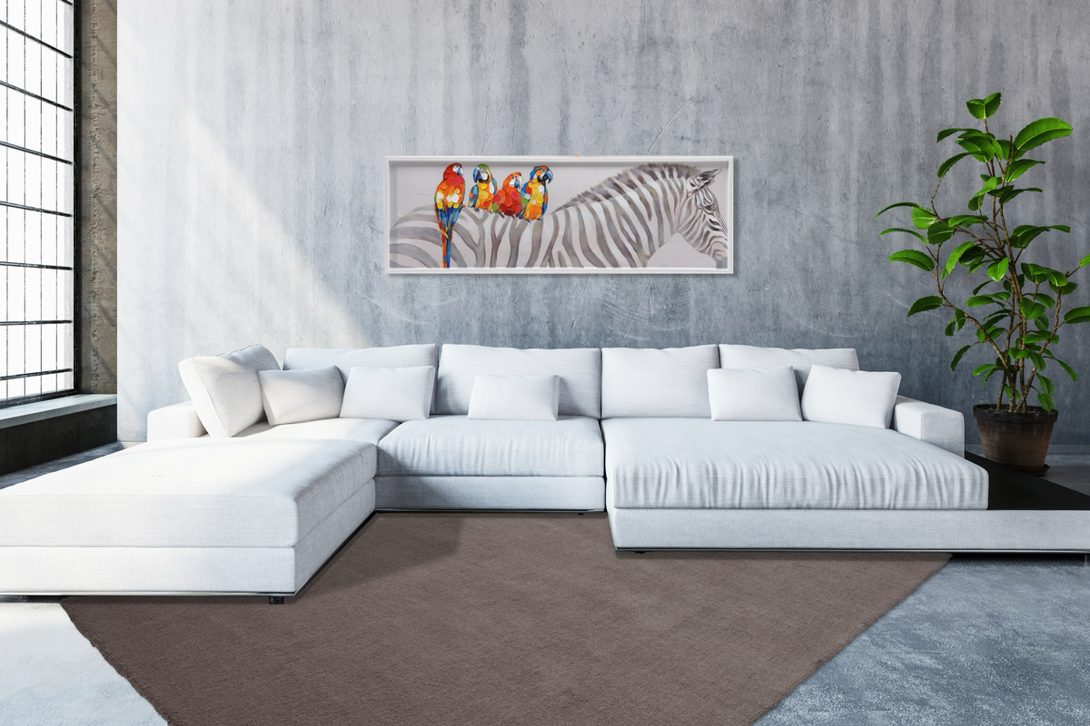 
Tapis design à poils longs de haute qualité « Velutto 400 » - Taupe - 80 x 150 cm