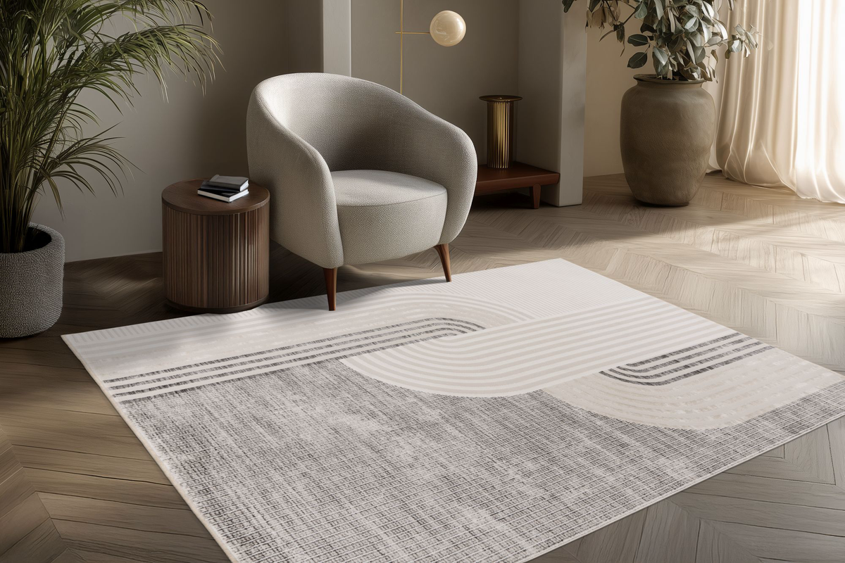
Designer Rug "Vista 703" - Silver Tones - 80 x 150 cm