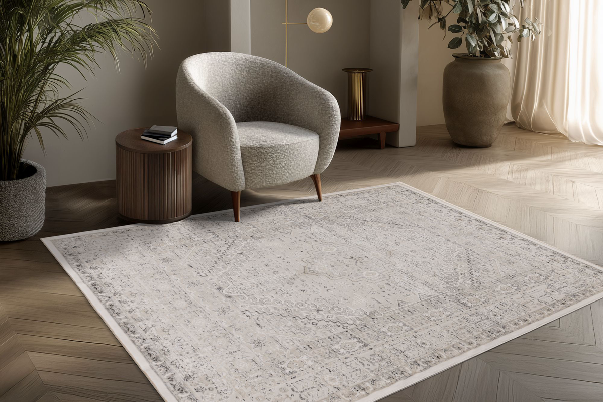 
Designer Rug "Vista 704" - Silver Tones - 80 x 150 cm